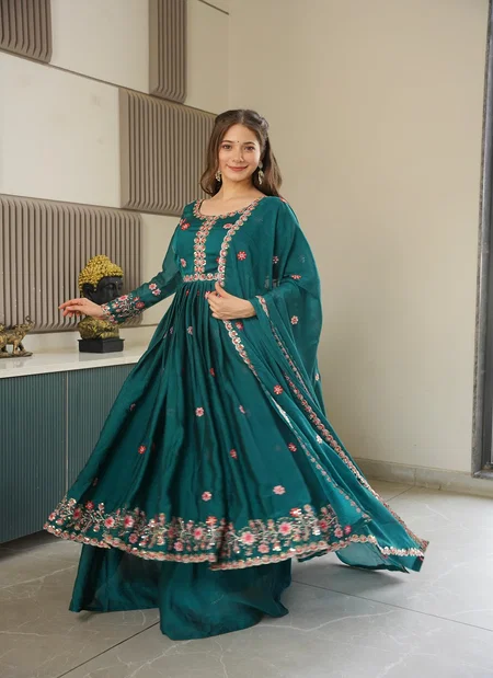 SSC 667 Crush Silk Embroidery Work Readymade Suits Bulk Orders In India
